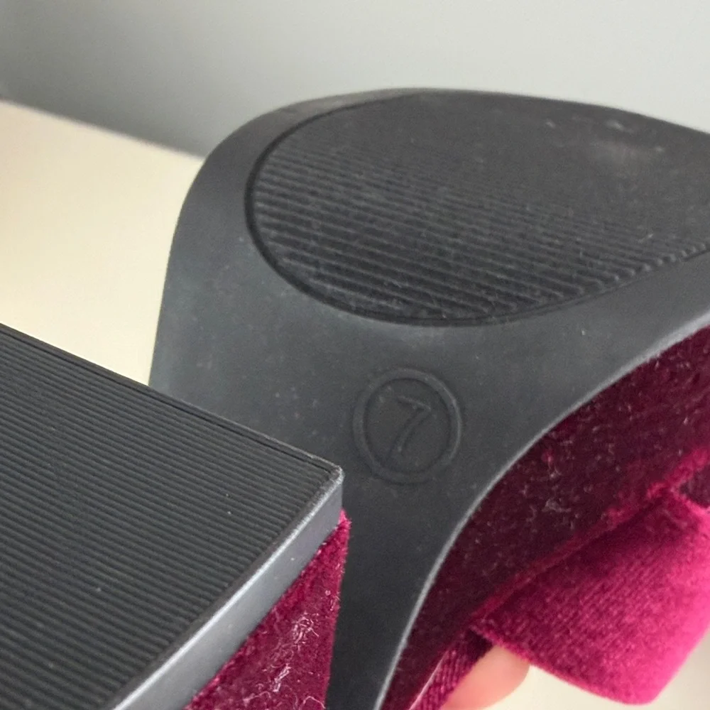 Mossimo Supply Co. Burgundy Velvet Platform Heels - Picture 3 of 8